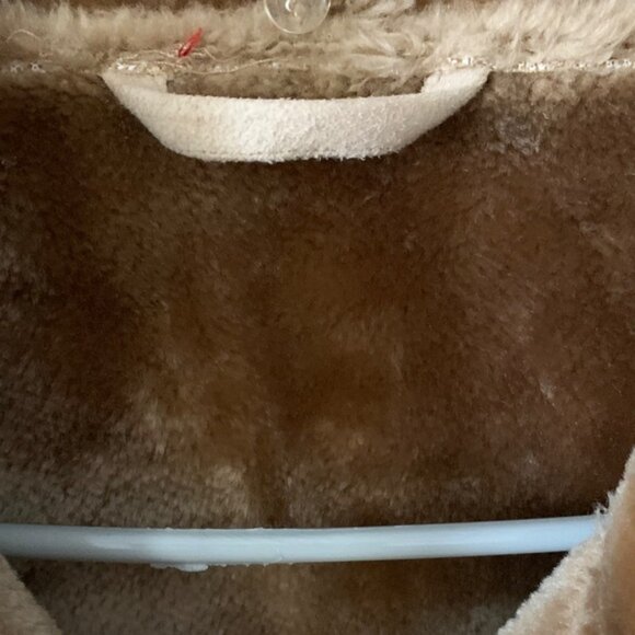 Women's Tan Faux Fur Suede Lined Jacket - Picture 4 of 9